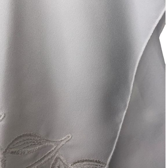 Vintage Floral Embroidered Sailor Collar Long Ballon Sleeve White Blouse 10 - Picture 9 of 9